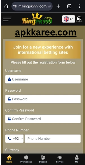 Register and Login through Kingpk999 Game