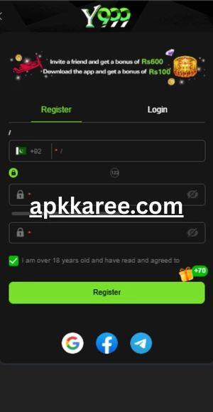 Register and Login of Y999.