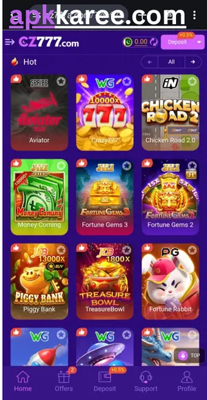 Various Games in Cz777 app.
