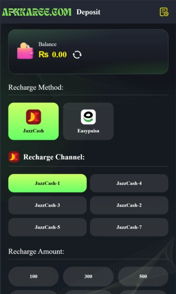 BB Rs Game deposit method using JazzCash and EasyPaisa Pakistan